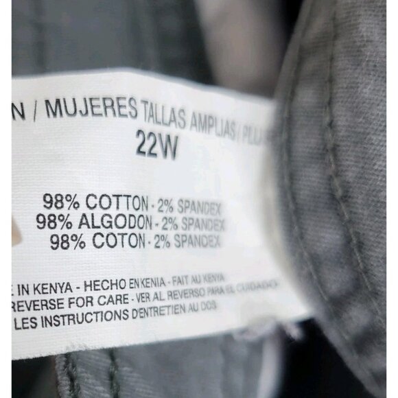 Gloria Vanderbilt Chino Crop Pants Plus Size 22W 22 Capris Grey Gray Womens - Picture 5 of 5